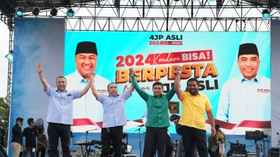 Lautan Manusia Membiru di Kampanye Akbar Paslon AJP-ASLI