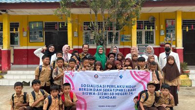 Mahasiswa  Apoteker UHO Edukasi Siswa SD Negeri 34 Kendari Pentingnya Hidup Bersih dan Sehat