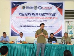 Juru Bicara Partai Gerindra, Bahtra Banong Kawal Penyaluran Sertifikat PTSL di Kendari